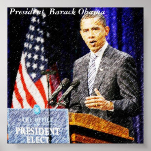 Póster Poster de presidente Barack Obama