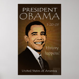 Póster Poster de presidente Barack Obama - Grunge