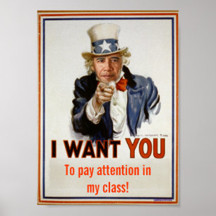 Póster poster de "prestar atención en clase"