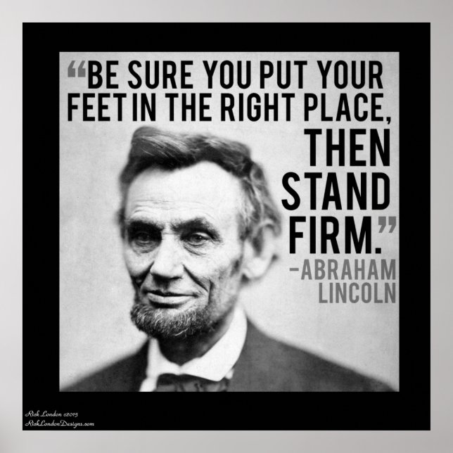 Póster Poster de presupuesto de Lincoln y "Stand Firm" (Frente)