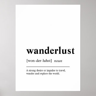 Póster Poster de presupuesto de viaje de Wanderlust