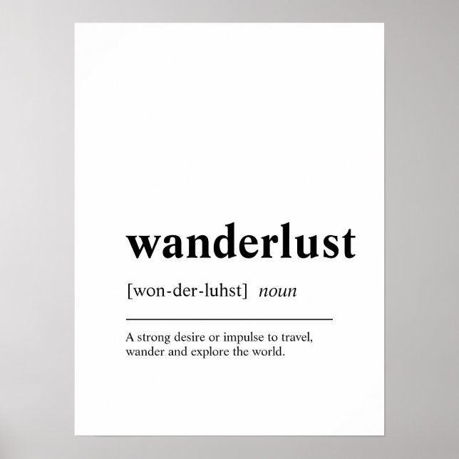Póster Poster de presupuesto de viaje de Wanderlust (Frente)