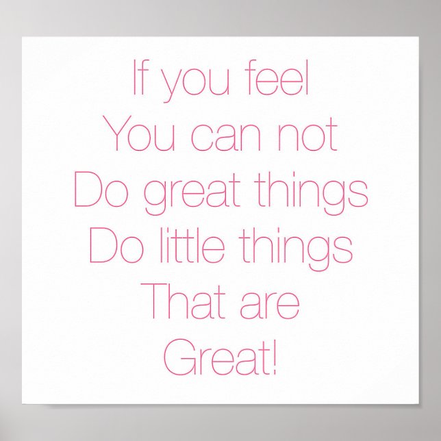 Póster poster de presupuesto inspirador de bonito (Frente)