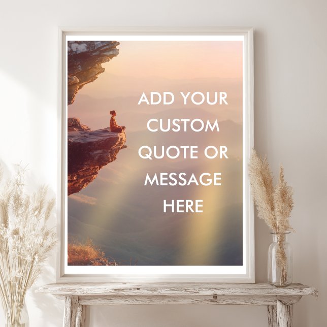 Póster Poster de presupuesto motivacional personalizado - (Custom Motivational Quote Poster – Ocean Cliff Sun - Keep Calm - Take a Breath)