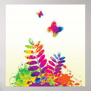 Póster Poster de primavera colorida
