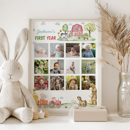 Póster Poster de primer año de foto de animales de Barnya