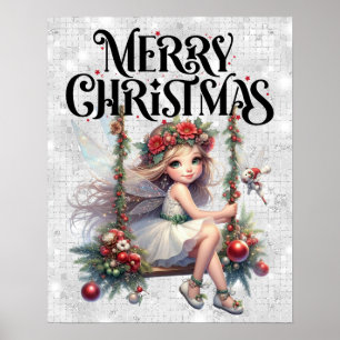 Póster Poster de productos lácteos navideños