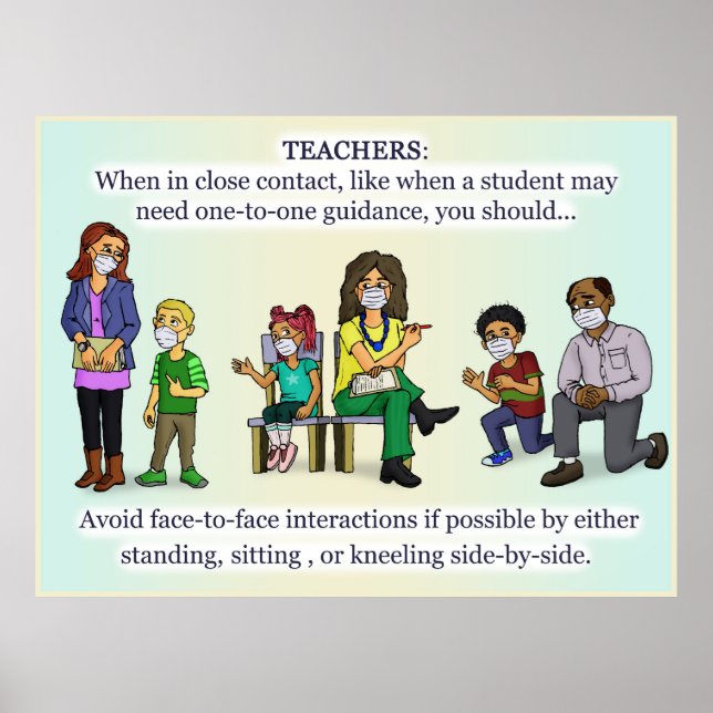 Póster Poster de profesores de Coronavirus (Frente)