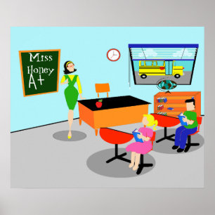 Póster Poster de profesores retro