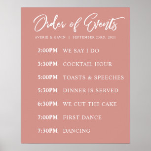 Póster Poster de programación de días de bodas de orden d