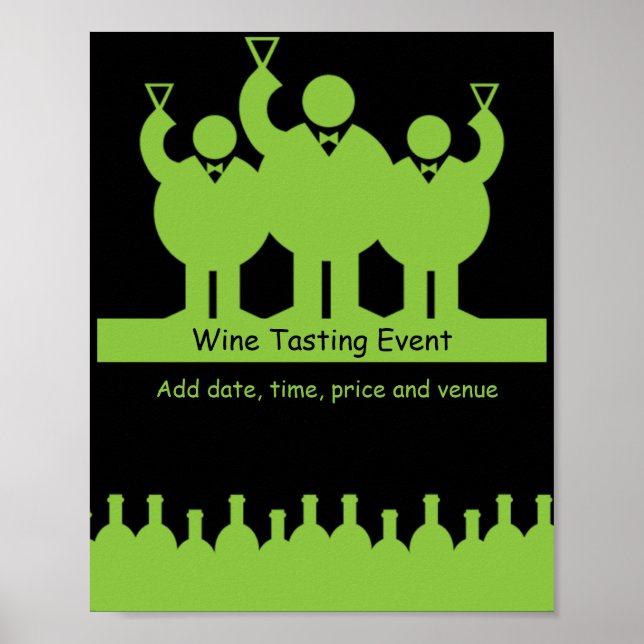 Póster Poster de promoción de eventos de prueba de vinos (Frente)