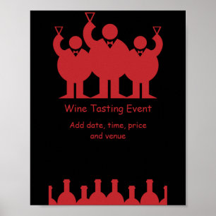 Póster Poster de promoción de eventos de prueba de vinos