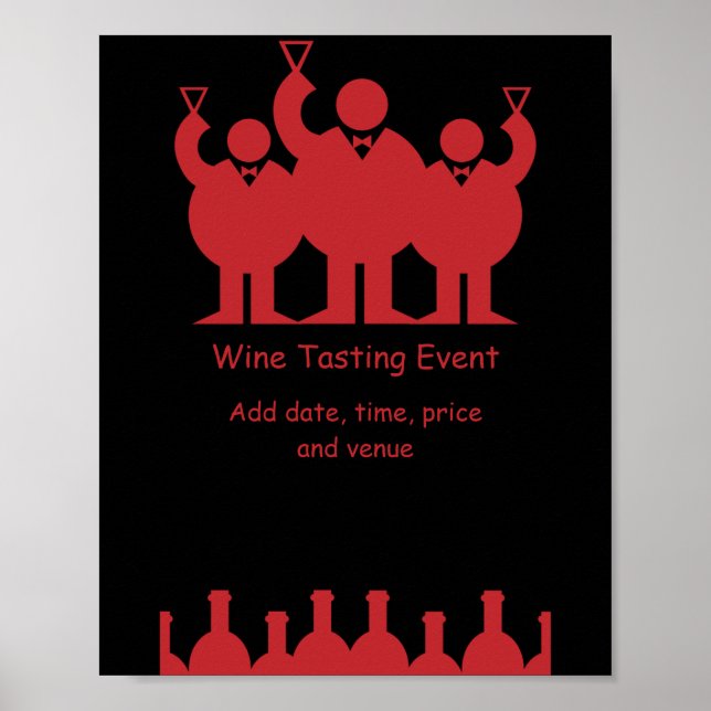 Póster Poster de promoción de eventos de prueba de vinos (Frente)