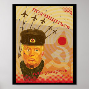 Póster Poster de propaganda anti-trump en Rusia resiste l