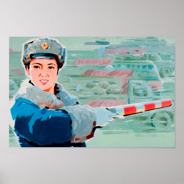 Póster Poster de propaganda de Corea del Norte - Felicida (Frente)