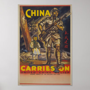 Póster Poster de propaganda de la Segunda Guerra Mundial