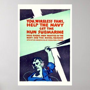 Póster Poster de propaganda de radio inalámbrica de la Pr