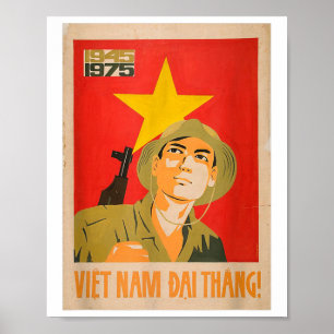 Póster Poster de propaganda de Vietnam - Comunista de gue