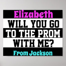 Póster Poster de propuestas en blanco, negro y rosa