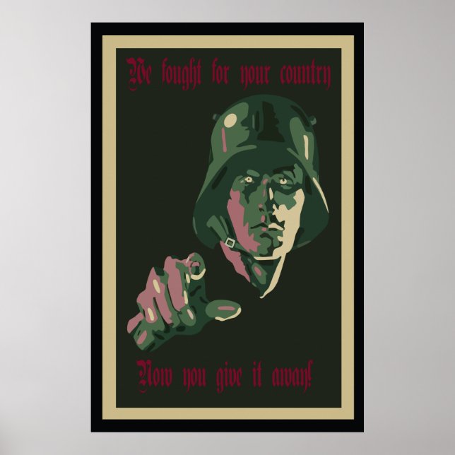 Póster Poster de protesta alemán de la Primera Guerra Mun (Frente)