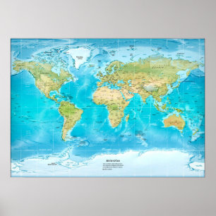 Póster Poster de proyección del molino de mapas del mundo