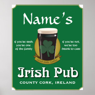 Póster Poster de pub irlandés