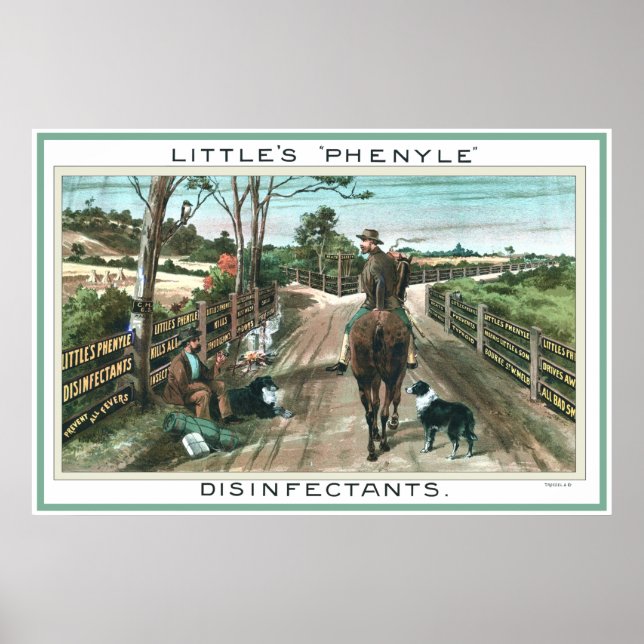 Póster Poster de publicidad australiano vintage desinfect (Frente)