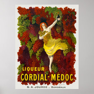 Póster Poster de publicidad de alcohol de época