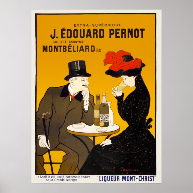 Póster Poster de publicidad de alcohol de época (Frente)
