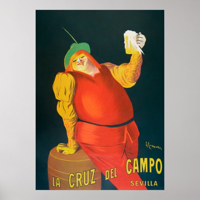 Póster Poster de publicidad de alcohol de época (Frente)