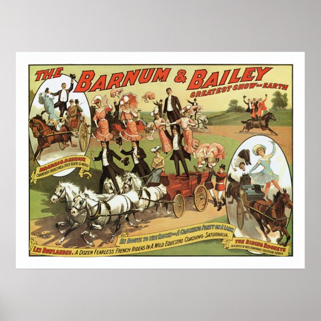 Póster Poster de publicidad de barnum & Bailey Trick Ride (Frente)