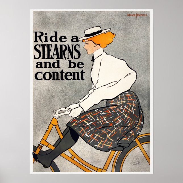 Póster Poster de publicidad de bicicleta de época (Frente)