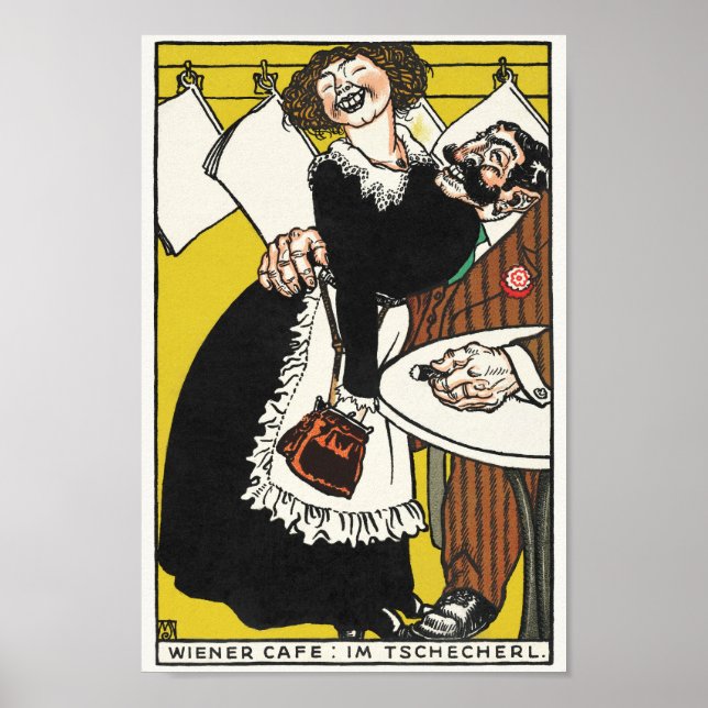 Póster Poster de publicidad de café de época (Frente)