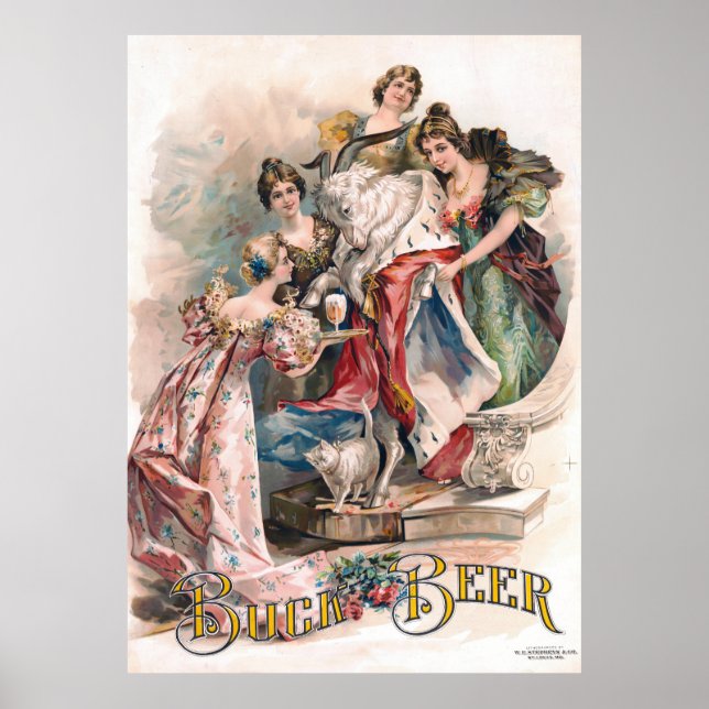 Póster Poster de publicidad de cerveza de época (Frente)