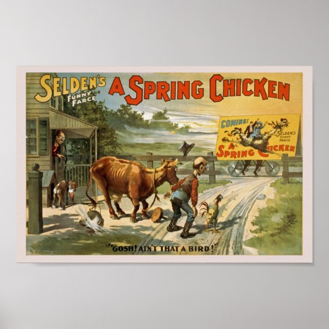 Póster Poster de publicidad de comedia de época (Frente)