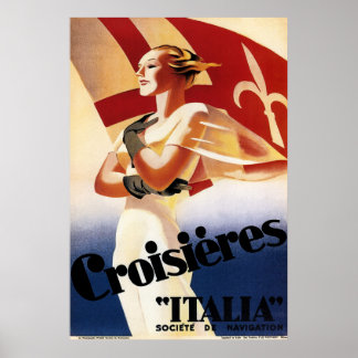 Póster Poster de publicidad de cruceros Art Decó