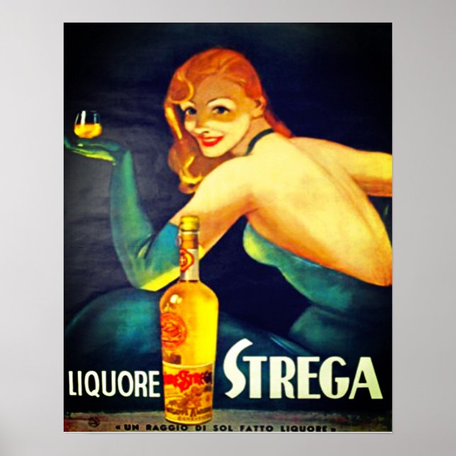 Póster poster de publicidad de Liquore Strega 1940 (Frente)