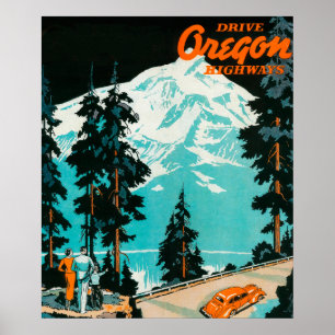 Póster Poster de publicidad de Oregon Highways