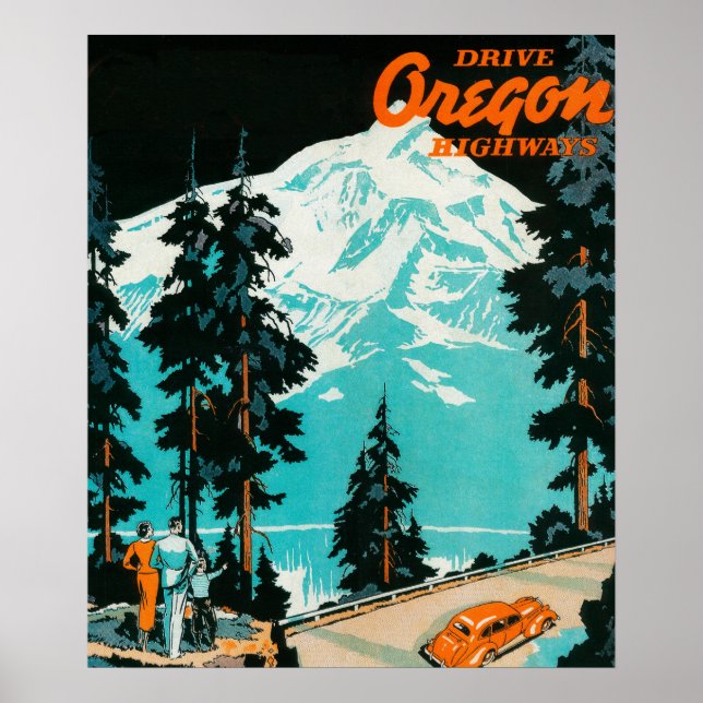 Póster Poster de publicidad de Oregon Highways (Frente)