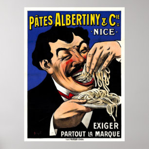 Póster Poster de publicidad de pasta de época