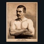 Póster Poster de publicidad de Vintage John L. Sullivan<br><div class="desc">Foto del periódico vintage John L. Sullivan de 1883. Imagen vintage restaurada de alta calidad y personalizado que se vería bien enmarcada.</div>