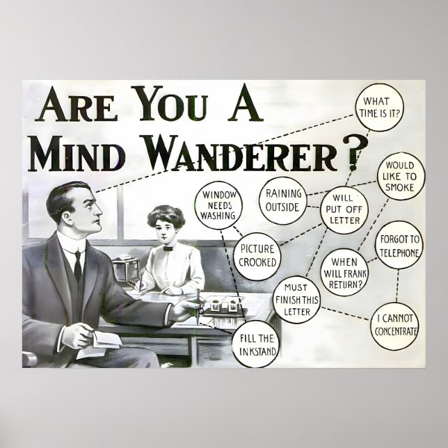 Póster POSTER de publicidad del TDAH | Anuncio de época | (Frente)