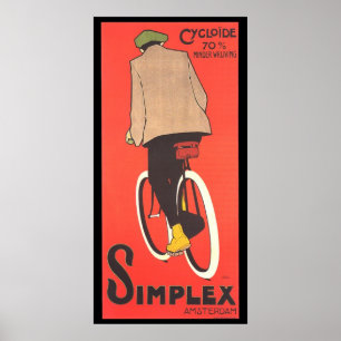 Póster Poster de publicidad en bicicleta simple
