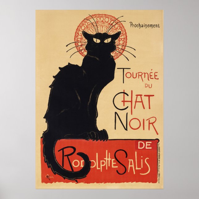 Póster Poster de publicidad para gato negro vintage (Frente)