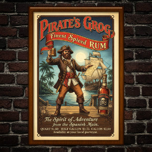Póster Poster de publicidad pirata vintage