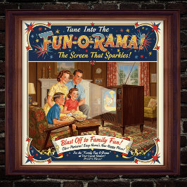 Póster poster de publicidad televisiva de época de 1955