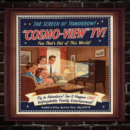 Póster poster de publicidad televisiva de época de 1955