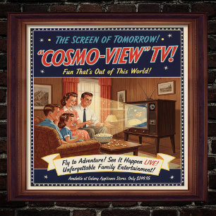 Póster poster de publicidad televisiva de época de 1955