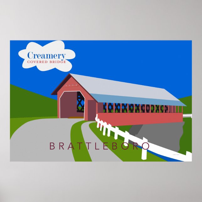 Póster Poster de puente cubierto de crema (Frente)