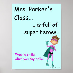 Póster Poster de puerta de clase / signo